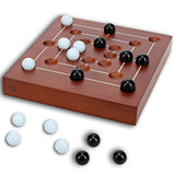 WE Games Nine Men's Morris Wooden Travel Game with Marbles - 5 inch Travel Size