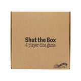 Pacific Shore Games 4 Player Shut the Box Dice Board Game with Black Stained Wood - 12 in.