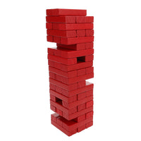 WE Games Wood Block Stacking Party Game That Tumbles Down when you play - Includes 12 in. Wooden Box and die