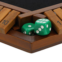 Pacific Shore Games 6 Player 14 in. Shut The Box Board Game, Wood