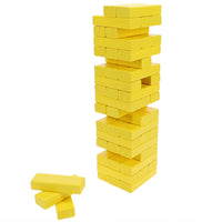 WE Games Wood Block Stacking Party Game That Tumbles Down when you play - Includes 12 in. Wooden Box and die