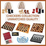 WE Games Wooden Checkers with Stackable Ridges