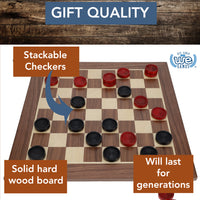 WE Games Old School Red and Black Wooden Checkers Set -11.75 in.