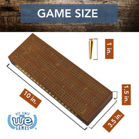 WE Games 3 Player Wooden Cribbage Set - Easy Grip Pegs and 2 Decks of Cards Inside of Board