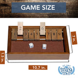 WE Games 9 Number Shut the Box Board Game with Walnut Stained Wood, 11 in.