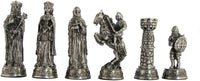 Silver medieval chessmen.