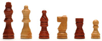 6 Sheesham and Kari wood chess pieces.