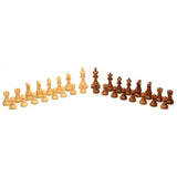 32 wooden English chessmen.