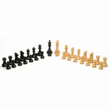 Black Stained and Natural Wood chess pieces.