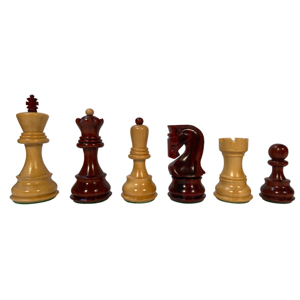 6 Zagreb Chess Pieces Redwood and Boxwood. 3.75 inch king.