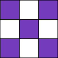 Purple and whites squares of mousepad chessboard.