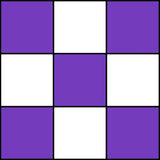 Purple and whites squares of mousepad chessboard.