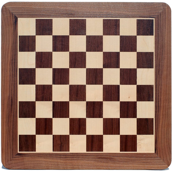 Classic Chess Board - Walnut Wood with Rounded Corners 16 inches.