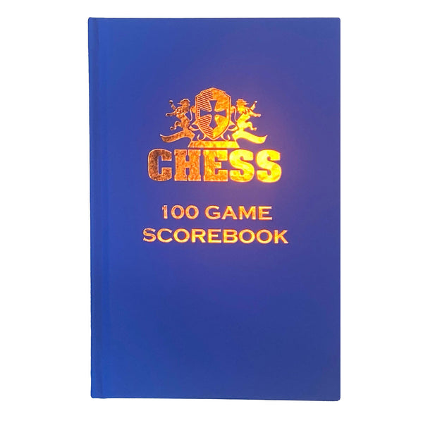 Hardcover chess game scorebook (blue).