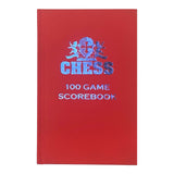 Hardcover chess game scorebook (red).
