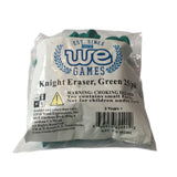 Pack of 25 green chess knight erasers.