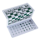 Trifold magnetic pocket chess set.