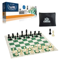  Tournament chess set - heavy weighted chess pieces with roll-up chess board and zipper Pouch for chessmen.