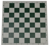 Full view of green roll up chess board.