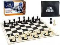 Ultimate Compact Tournament Chess Set with Silicone Chess Board - Heavy Weighted Pieces.
