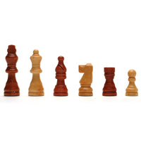 6 wood chess pieces.
