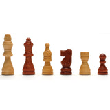 6 wood chess pieces.