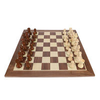 WE Games French Staunton Chess Set - Weighted Pieces & Walnut Wood Board 14.75 in.