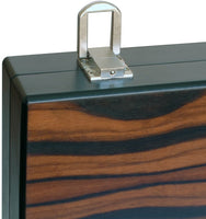 Close up of the locks on the Backgammon box.