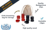 WE Games Wood Backgammon Pieces with Cloth Pouch