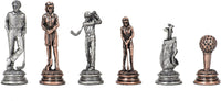 Pewter Chessmen silver and brass.