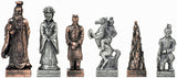6 pewter chessmen.