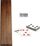 Dark brown Solid Wood with Sprint 2 Track Board with Easy Grip Pegs, Deck of Cards.