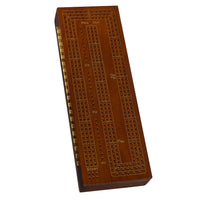 Walnut wood stained cribbage board.