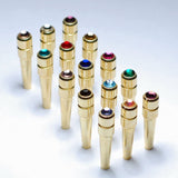 Brass Cribbage Pegs with Swarovski Austrian Crystals in Assorted Colors.