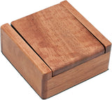 Wooden dice box closed.