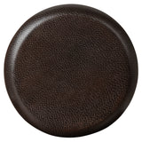 Bottom of Dark brown leather dice cup.
