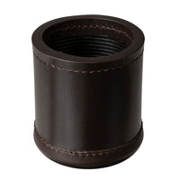 Dark brown leather dice cup.