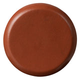 Bottom of cognac brown leather dice cup.