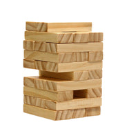 Wood block stacking tower game.