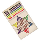 Multi colored Chinese checkers game.