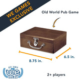 Old world pub game. 8 .75 inches length. 6.5 inches width. 2 or more players.