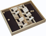 Double Sided Shut the Box Dice Board Game – 12 Number Flip Tiles in Natural Wooden Box – 14 inches.