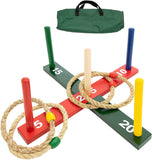 Rope Ring Toss Yard Game - Throwing Carnival Quoits Set.
