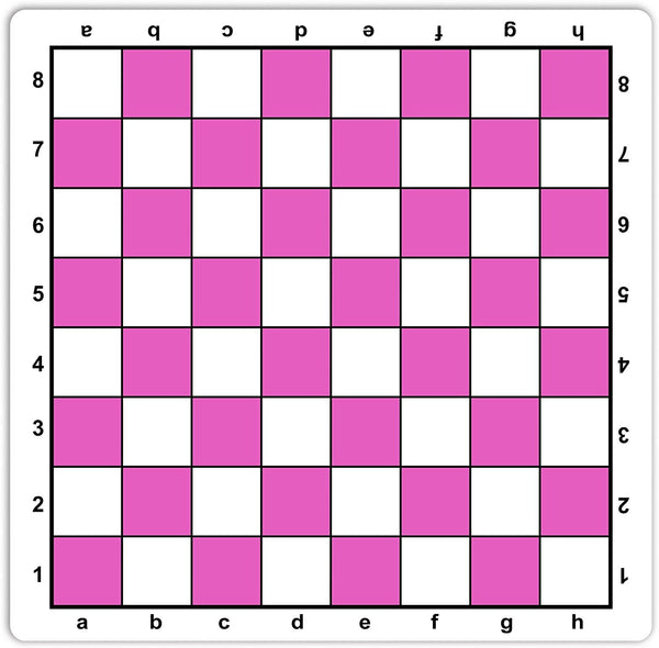 Pink and white mousepad chess mat. 20 inches.