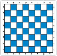 Blue and white mousepad chess mat. 20 inches.
