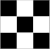 Black and white chess mat squares.