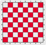 Red and white mousepad chess mat. 20 inches.