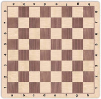 Walnut and Maple wood grain mousepad chessboard. 20-inch board.