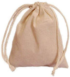 Cloth drawstring storage bag for chips.