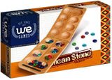Front of folding Mancala game box. African Stone game.